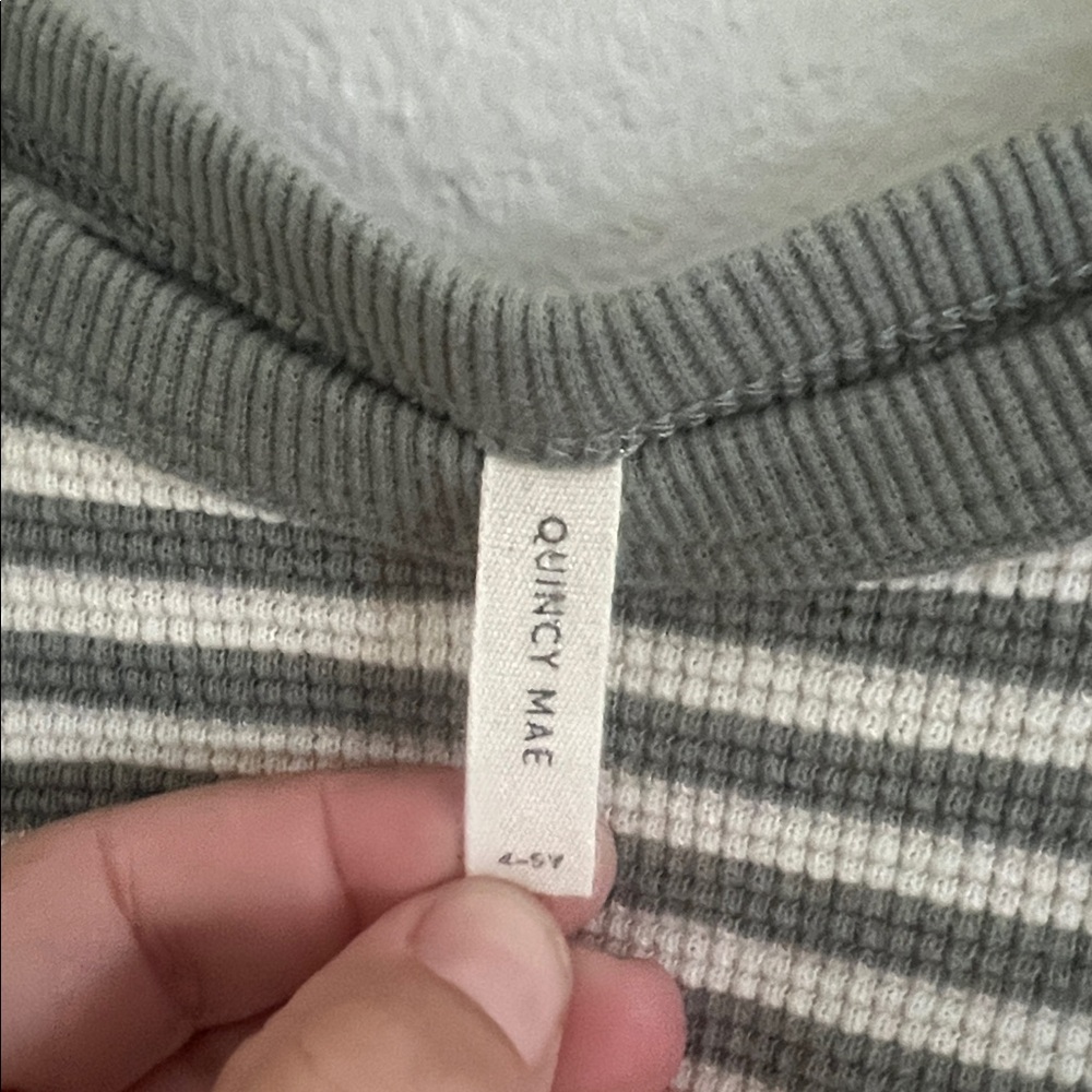 Quincy Mae short sleeve dropped shoulder waffle top - Picture 3 of 4